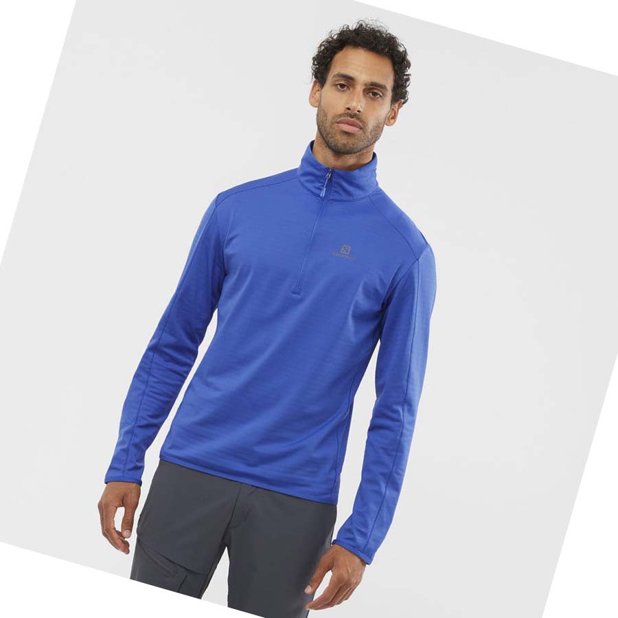 Salomon ESSENTIAL LIGHTWARM Erkek Kapüşonlu Sweatshirt Mavi | TR 3202WNB